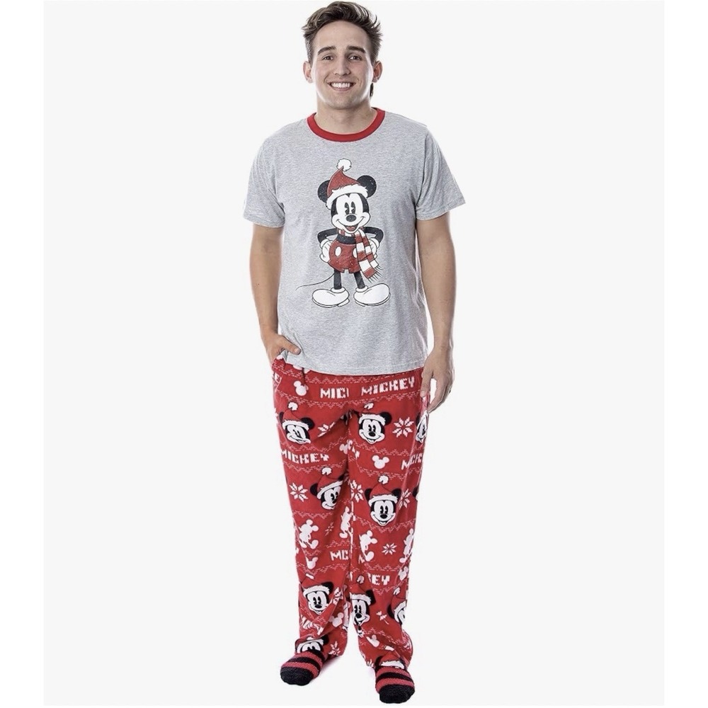 NWT Disney Mickey Mouse Men's Big & Tall LT 2-Piece Christmas Pajama Set